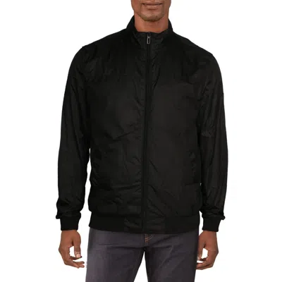 Geox Mens Lightweight Cold Weather Bomber Jacket In Black