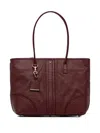 Geox Miereille Leather Tote Bag In Burgundy