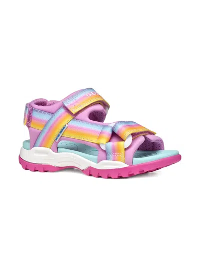 Geox Kids'  J Borealis Girls Sandals Colour: Dark Pink/multi, Size: Junior 5/38