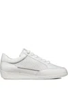 Geox Myria Perforated Leather Sneakers In White