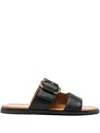 Geox Naileen Buckle Flat Sandals In Black