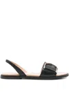Geox Naileen Buckle Slingback Sandals In Black