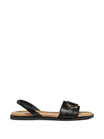 Geox Naileen Buckle-detail Slingback Sandals In Black