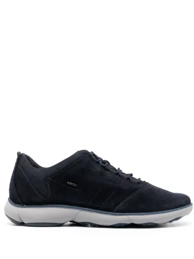 Geox Nebula Leather Low-top Trainers In Blue
