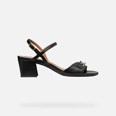 Geox Woman Sandals Black Size 8 Leather