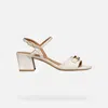 Geox Woman Sandals Ivory Size 7.5 Leather In Light Sand