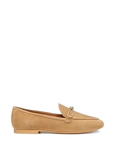 Geox New Palmaria Knot-detail Suede Loafers In Neutral