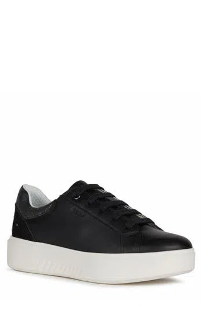 Geox Nhenbus Platform Sneaker In Black/dark Beige