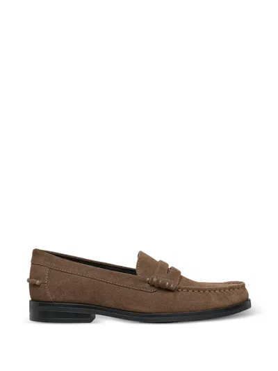 Geox Noemen Suede Penny Loafers In Animal Print
