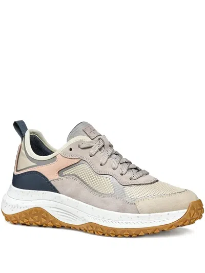 Geox Oliviera + Grip Mesh-panel Sneakers In Neutral
