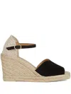 Geox Offene Wedge-espadrilles In Black