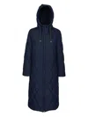 Geox Padded Hooded Coat In Blue
