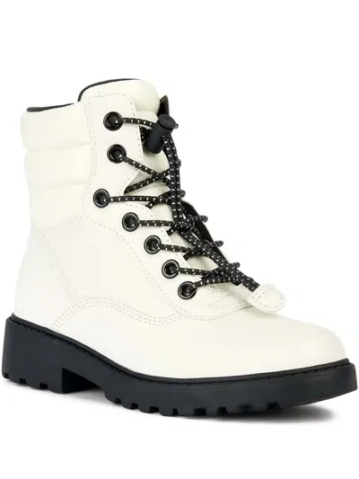 Geox Padded Lace-up Boots In White