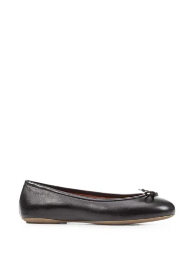 Geox Palmaria Bow-detail Leather Ballet Flats In Black