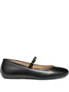 Geox Palmaria Buckle-strap Ballerina Shoes In Black