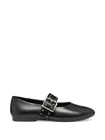 Geox Palmaria Buckle Studded Ballet Flats In Black