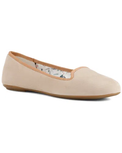 Geox Palmaria Leather Ballerina Flat In Beige