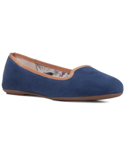 Geox Palmaria Leather Ballerina Flat In Blue