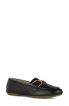 Geox Woman Loafers Black Size 8 Leather In Black