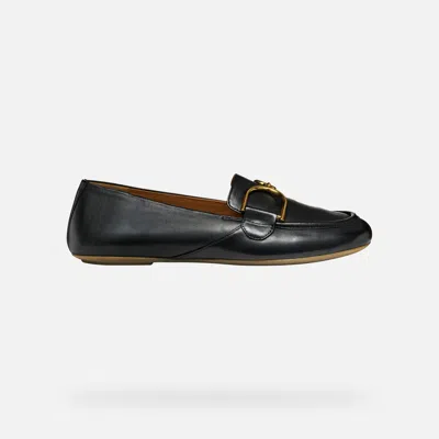 Geox Woman Loafers Black Size 6.5 Leather