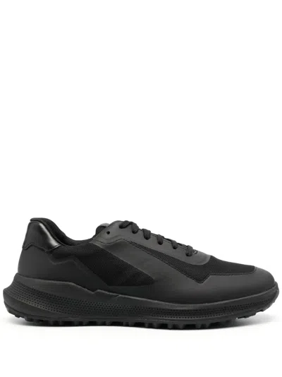 Geox Panelled Low-top Trainers In Schwarz