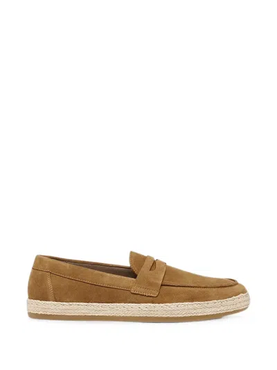 Geox Pantelleria Suede Espadrille Loafers In Brown