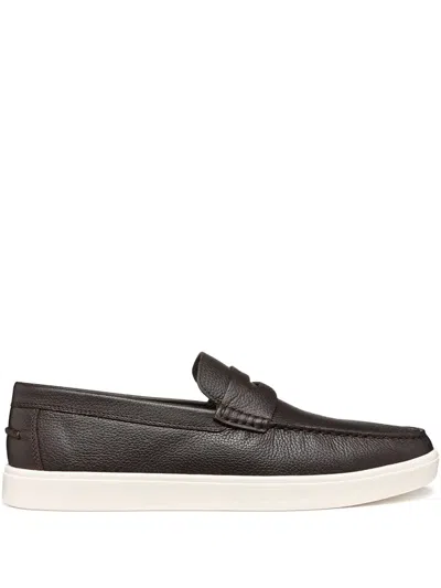 Geox Penny Leather Loafers In Black