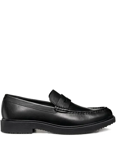 Geox Penny-slot Loafers In Black