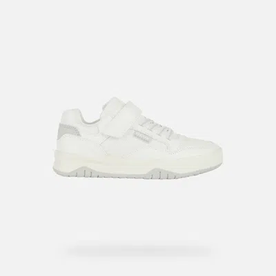 Geox Kids' Perth Boy White/light Grey In White,light Grey