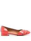 Geox Pheby Leather Ballerinas In Orange