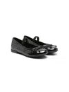 Geox Plie High-shine Ballerina Shoes In Black