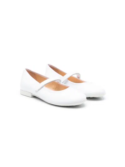 Geox Kids' Plie Touch-strap Ballerina Shoes In White