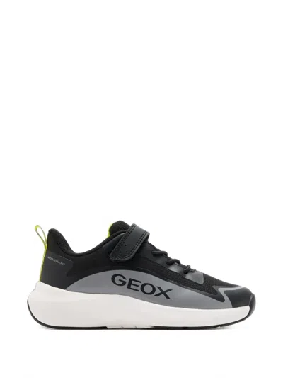 Geox Kids' Pro-ran Touch-strap Sneakers In Black