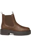 Geox Pull-tab Platform Ankle Boots In Brown