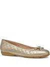 Geox Quilted Bow Ballet Flats In Neutral