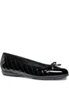 Geox Quilted-effect Bow Ballet Flats In Black