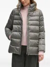 Geox Quilted High-neck Jacket In Gray