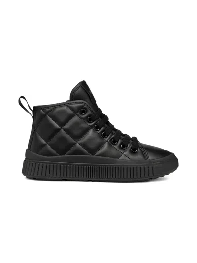 Geox Quilted High-top Sneakers In Black