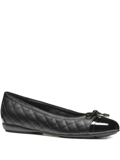 Geox Quilted-pattern Ballet Flats In Black