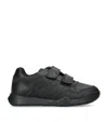 Geox Black Kids' Rann-e Faux-leather And Woven Low-top Trainers Eur 39 /5.5 Uk In Black