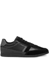 Geox Renan Zip-detail Suede Sneakers In Black