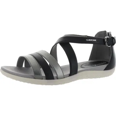 Geox Respira Sand. Vega Womens Open Toe Ankle Strap Strappy Sandals In Black