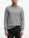 Geox Roll-neck Logo-plaque Sweater In Gray