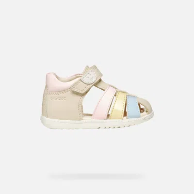 Geox Sandal Macchia Baby Girl Light Ivory/light Yellow In Light Ivory,light Yellow