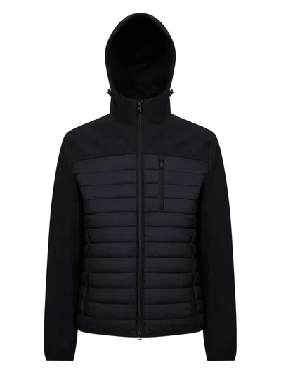 Geox Sapienza Quilted Hooded Jacket In Black