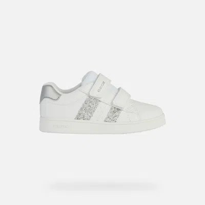 Geox Kids'  Eclyper Girl In Weiss/silber