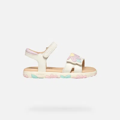 Geox Kids'  Sandal Haiti Girl In Weiss/rosa