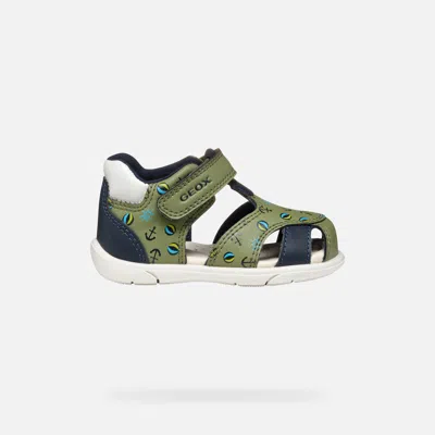 Geox Kids'  Sandal Zapito Baby Boy In Pistazie/marineblau