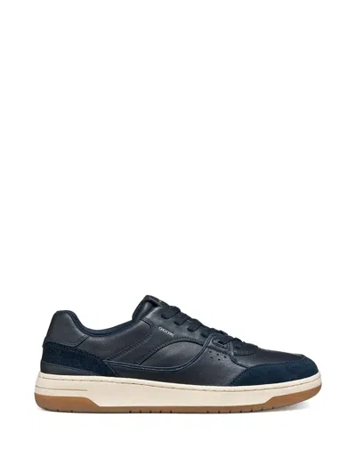 Geox Sedral Court Lace-up Panelled Sneakers In Blue