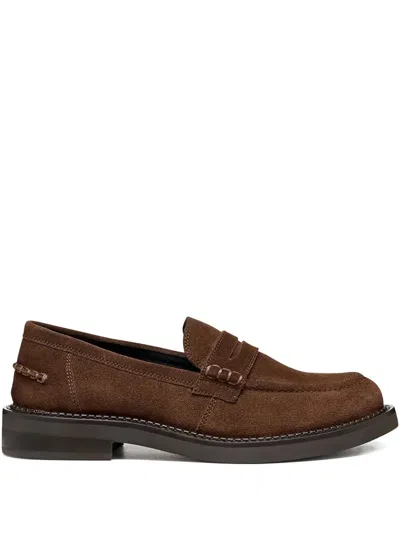 Geox Serilda Stitched Loafers In Brown
